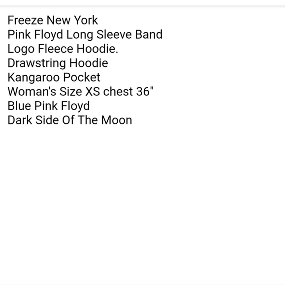 Pink Floyd Under The Dark of the Moon Blue Graphic Fleece Hoodie Sweatshirt XS - Picture 4 of 5